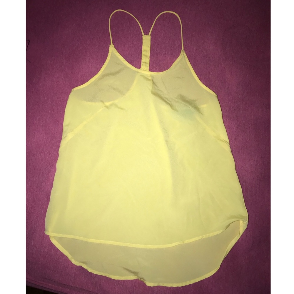H&M Sheer Yellow tank top size 2